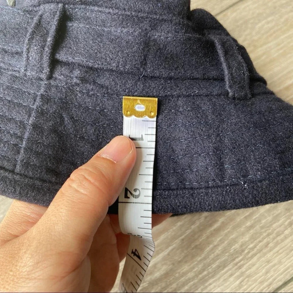 Navy Blue  Wool Blend Buckle Hat - Picture 15 of 15